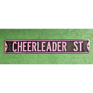 36" X 6 " Cheerleader St Metal Wall Art Street Sign Pink & Black WS7A